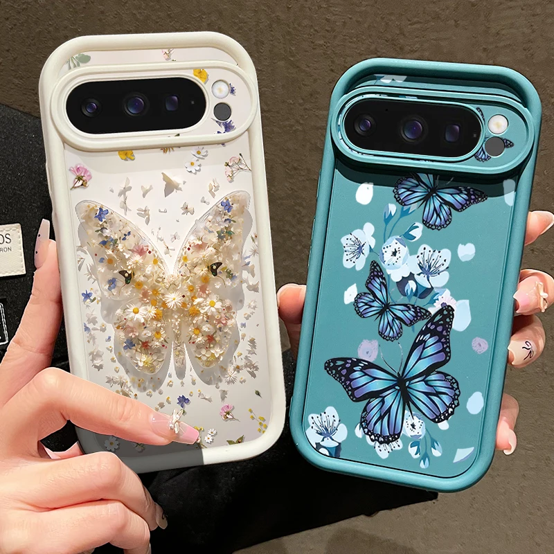 Butterfly Flower Pattern Shockproof Phone Case - Soft TPU Silicone Cover