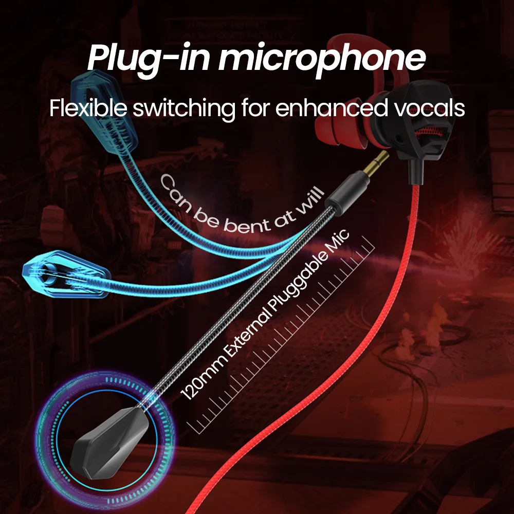 E-Sports Gaming Headset Hifi Stereo Wired headphones 3.5mm Jack/Type-C In-Ear dual Mic Gaming Earphone Wired Earbud For Xiaomi 5
