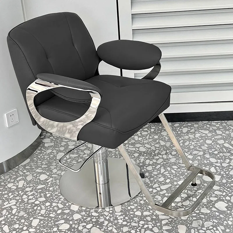 Retro Black Barber Chair Dyeing Hair Light Luxury Barbershop Beauty Salon Barber Chair High-end Trendy Silla Home Furniture