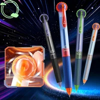 (BBQ4)Gear Pen Fidget Gel Pens, 0.5mm Black Ink Retractable Ballpoint Pens, Low Gravity Smooth Writing 3