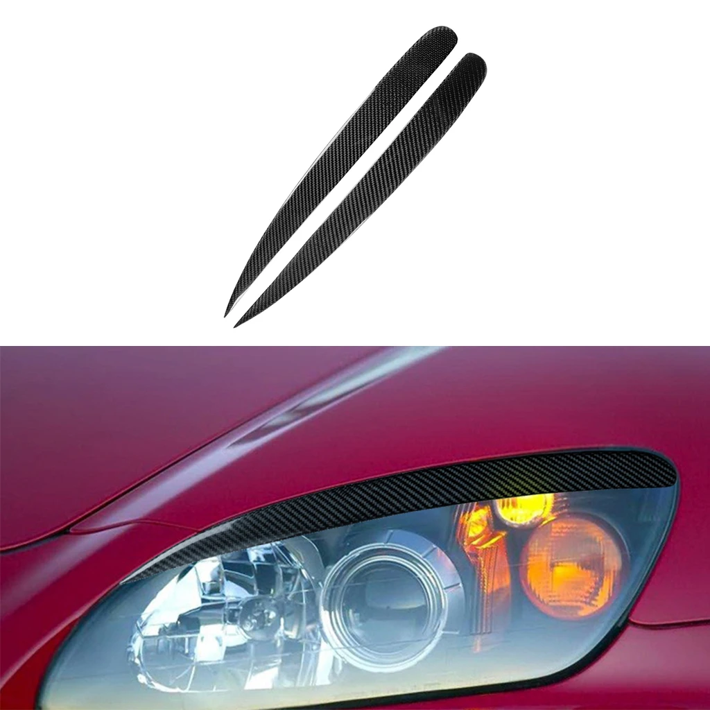 

1pair Carbon Fiber Car Headlights Eyebrow Eyelids Trim Cover For Honda S2000 2000 2001 2002 2003 2004 2005 2006 2007 2008 2009