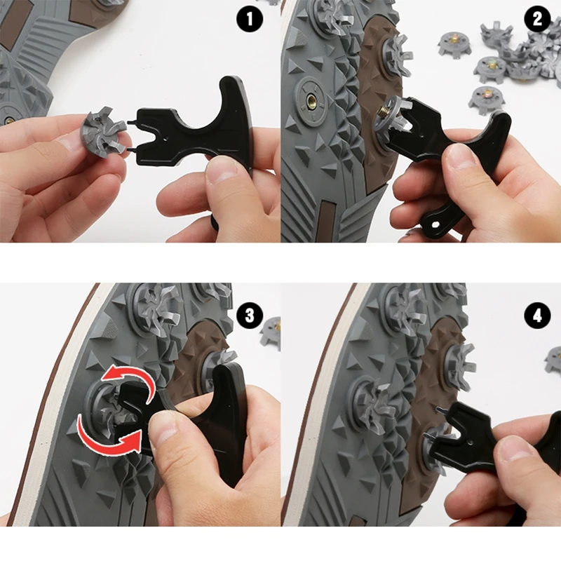 20pcs Soft Golf Shoe Spikes Metal Thread Studs Replacement Fit Golf Spike With Wrench Tool 5