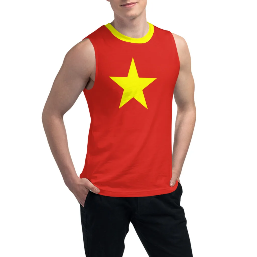 Sleeveless T-shirt Vietnam Flag 3D Men's Boys Tshirt Gyms Tank Tops Fitness Joggers Basketball Training Vest