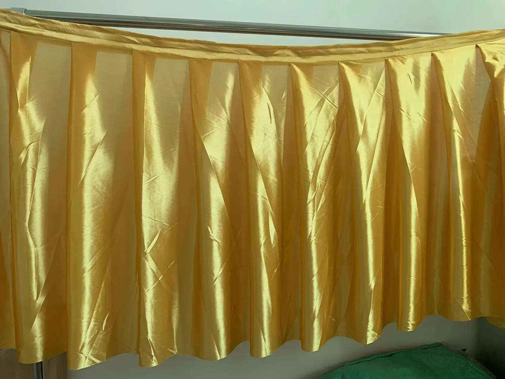 Baby shower table skirt wedding party banquet stage ice silk chiffon table skirt for cloth skirting for birthday
