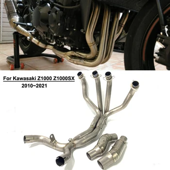 For Kawasaki Z1000 Z1000SX Exhaust Pipe 2010~2021 Titanium Alloy Connector Tube Steel Motorcycle Muffler Silencer Moto Elbow