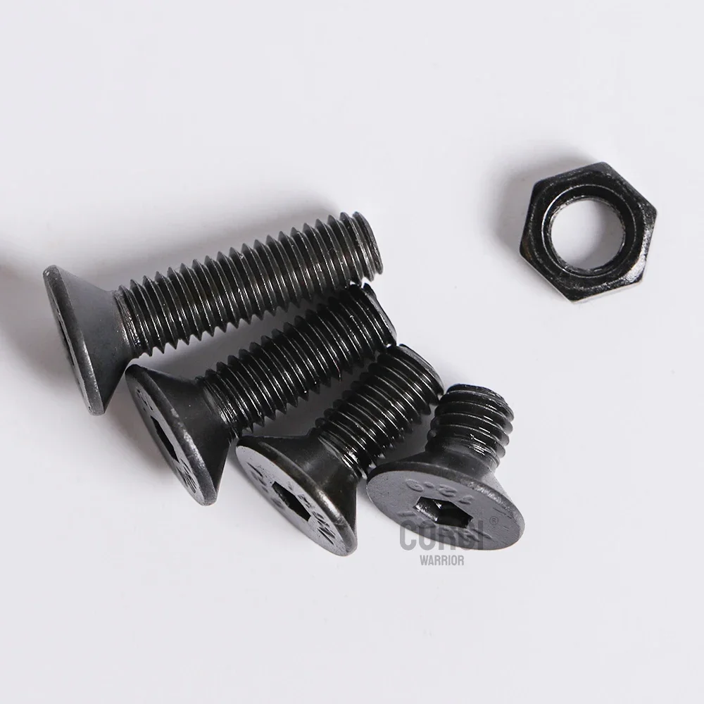 200/340/360 Pcs 소켓 플랫 헤드 나사 키트 M2 M2.5 M3 DIN7991 검정색 등급 10.9 육각 너트 카운터 싱크 볼트 나사 모음 세트