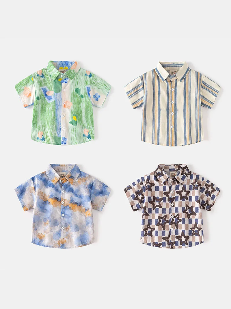 Kids Summer Short Sleeved Stripe Shirt