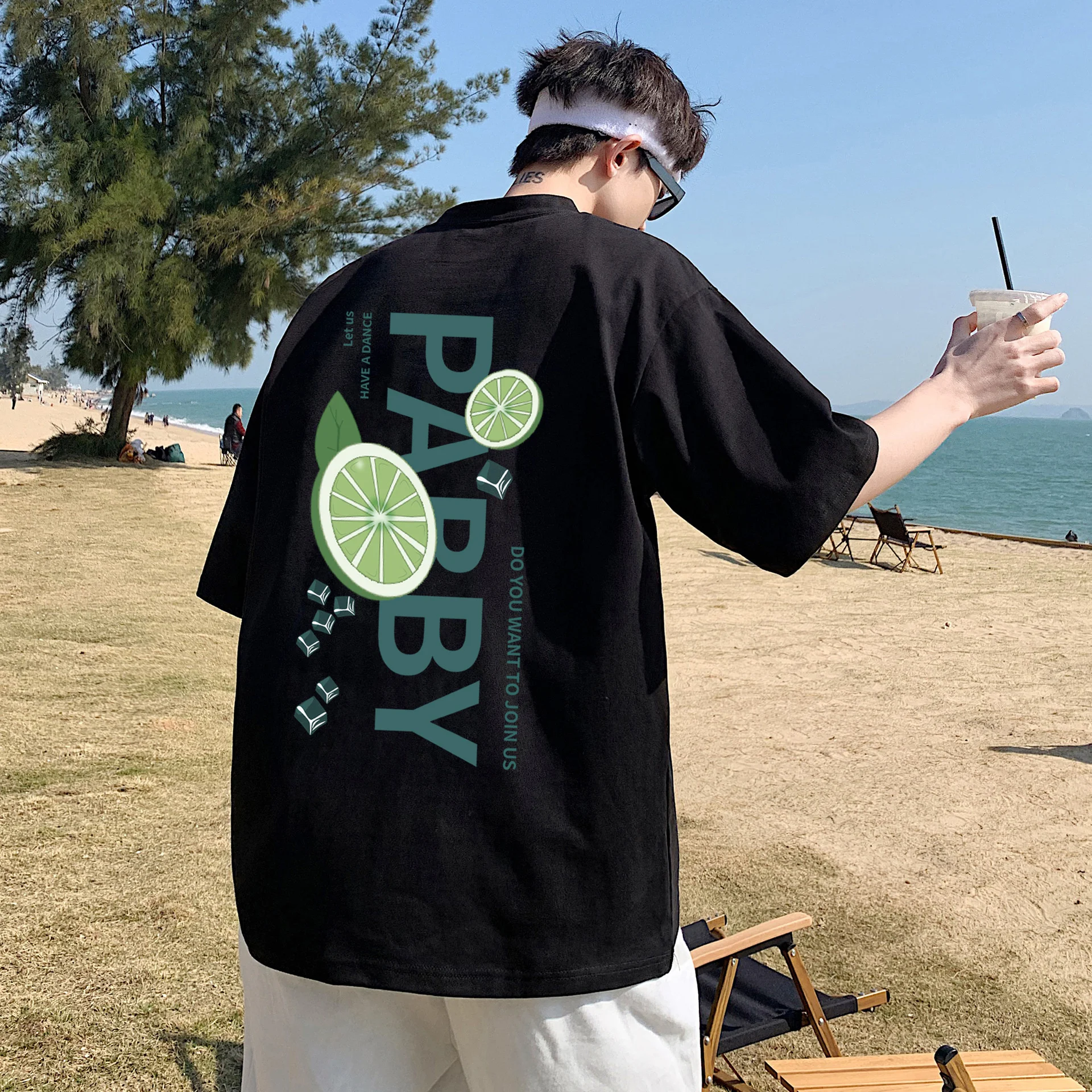 

Men's Summer Fitness Short Sleeve Tops Running Y2k Training Casual Loose Oversized Cotton Anime T-shirt Streetwear Harajuku