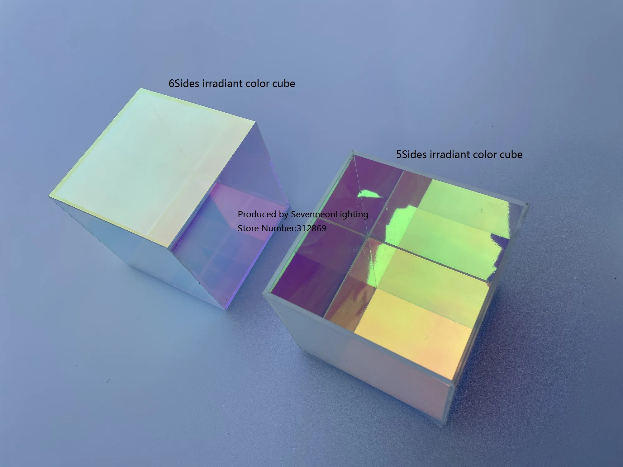Iridescent Rianbow Colorful Acrylic Display Box Cube for Desk/Home Decor Lovely Small Gift and Jewelry Storage Case mini storage boxes