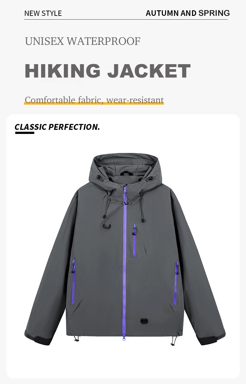 LNGXO Unisex wasserdichte Windjacke Outdoor Sport winddichte einlagige Jacke Männer Frauen Wandern Klettern Trekking Regenmantel – Detail 2