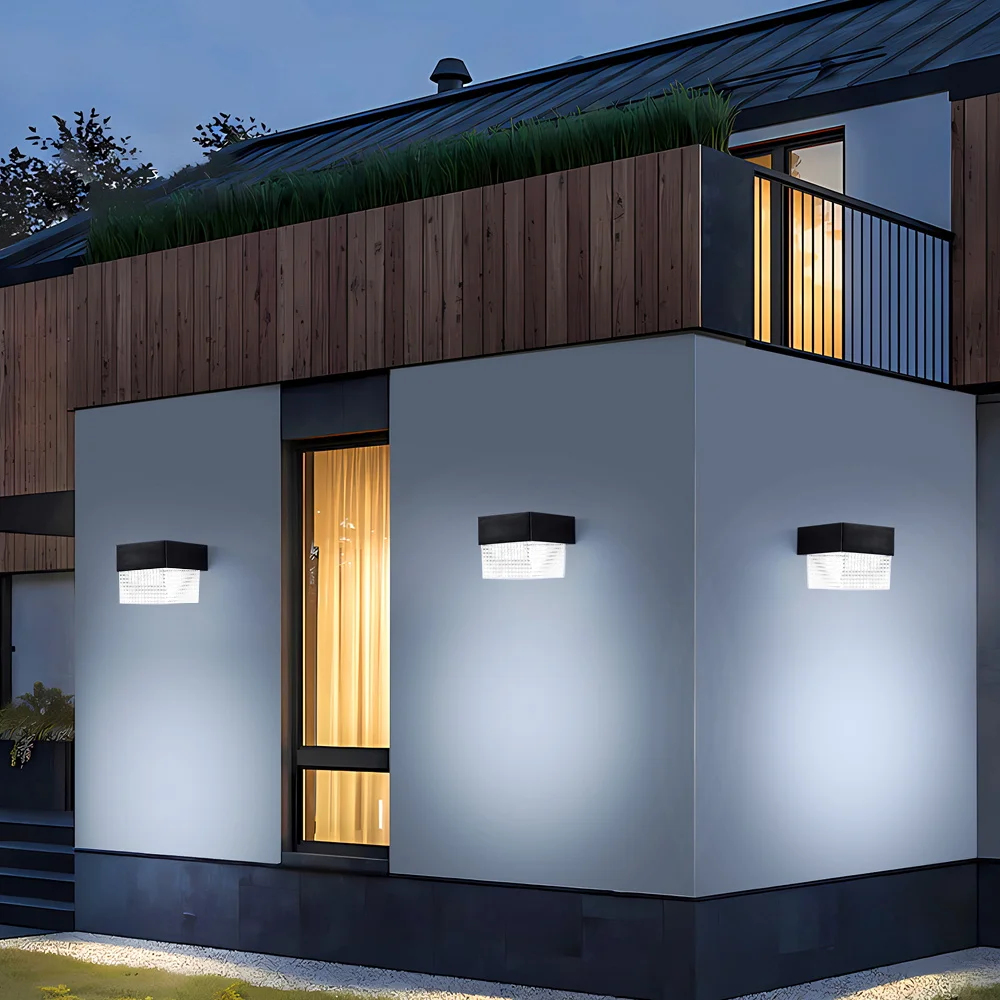 Solar Wall Lamp Outdoor Warm Light Waterproof Lighjt Down Luminous Lighting Balcony Yard Garden Decoration Lights Exterior Wall