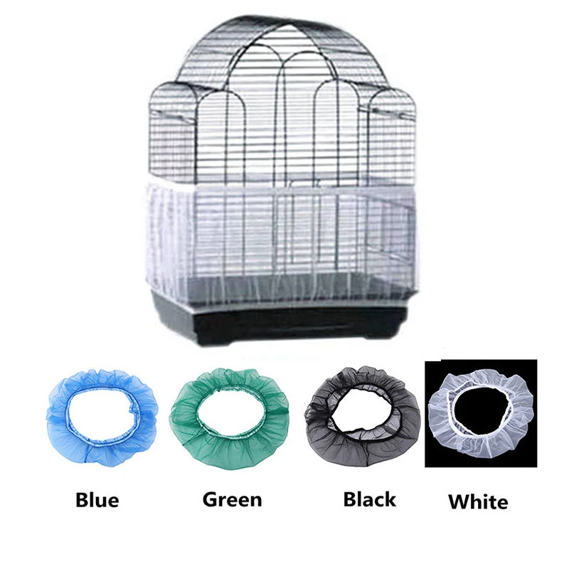 Nylon Mesh Bird Cage Cover Net Soft Easy Cleaning Seed Catcher Guard