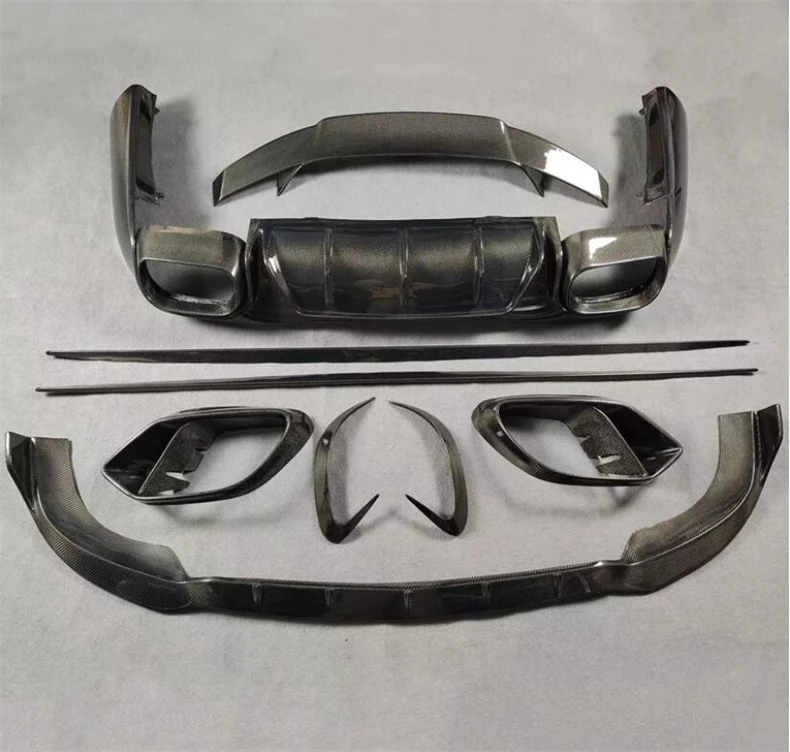 For Mercedes Benz AMG GT50 GT53 2019-2023 REAL Carbon Fiber Front Bumper Fog Lamp Cover Air Outlet Lip Spoiler Kit Splitters - - Racext 14