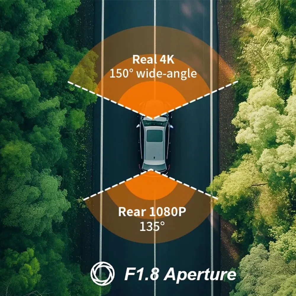 9.66" 4K Rear View Mirror Camera with Carplay Android Auto Touch Screen Backup Camera Front and Rear View Dual Cameras for Car view 4