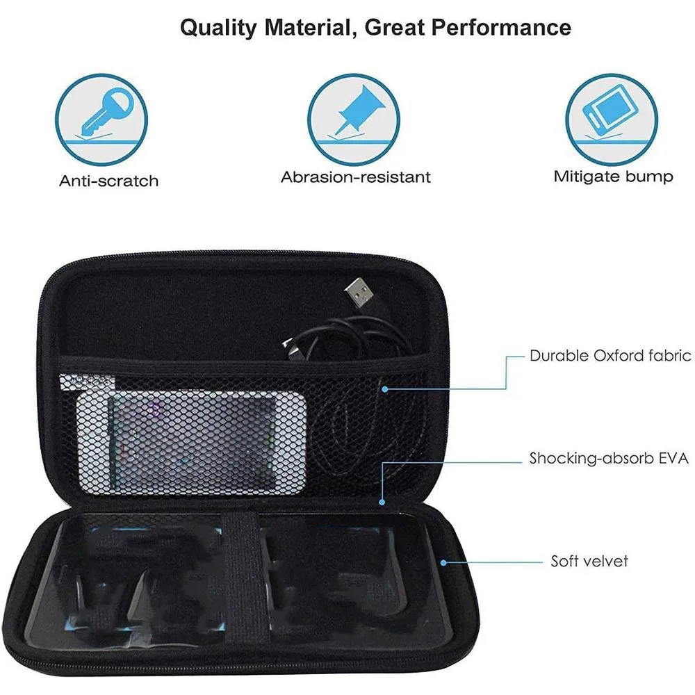 7인치 블랙 EVA PU 하드 케이스 GPS 커버 GPS 보관 가방 모든 TomTom 및 Garmin SAT NAV 7인치 GPS 장치 호환