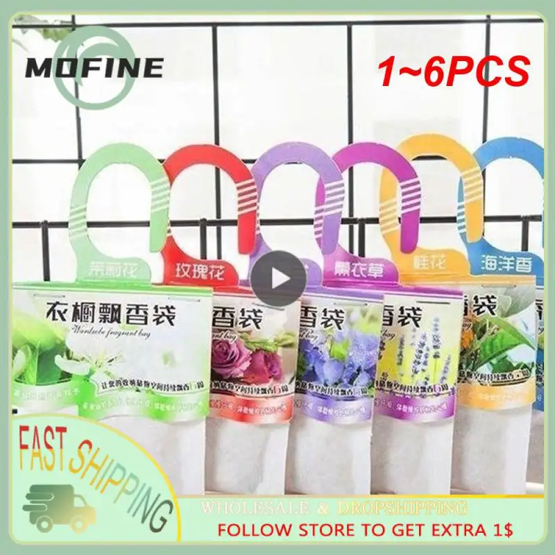 1~6PCS Convenient Hanging Sachet Can Be Hung Safe And Effective Freshener Useful Generic Aromatherapy Bag Cabinet Deodorizer