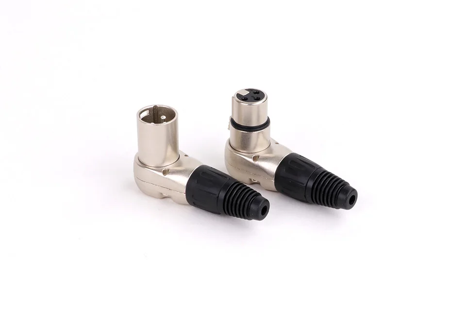 pces pólo ângulo direito xlr conector macho pinos micphone sistemas estação de rádio plugue fêmea jack cabo de áudio conector