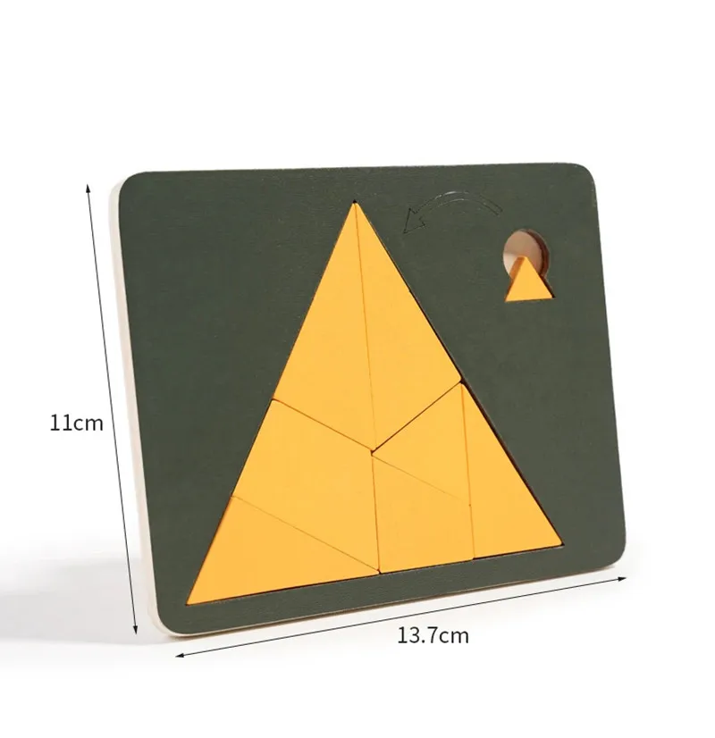 Wooden Geometric Puzzle Brain Teasers Toy Intelligence Tangram Jigsaw Puzzles Game STEM Montessori Education Toys for Kids Adult Jigsaw Puzzles Wooden Jigsaw Puzzles Wooden Puzzle Toys Educational Puzzles Mini Jigsaw Puzzle