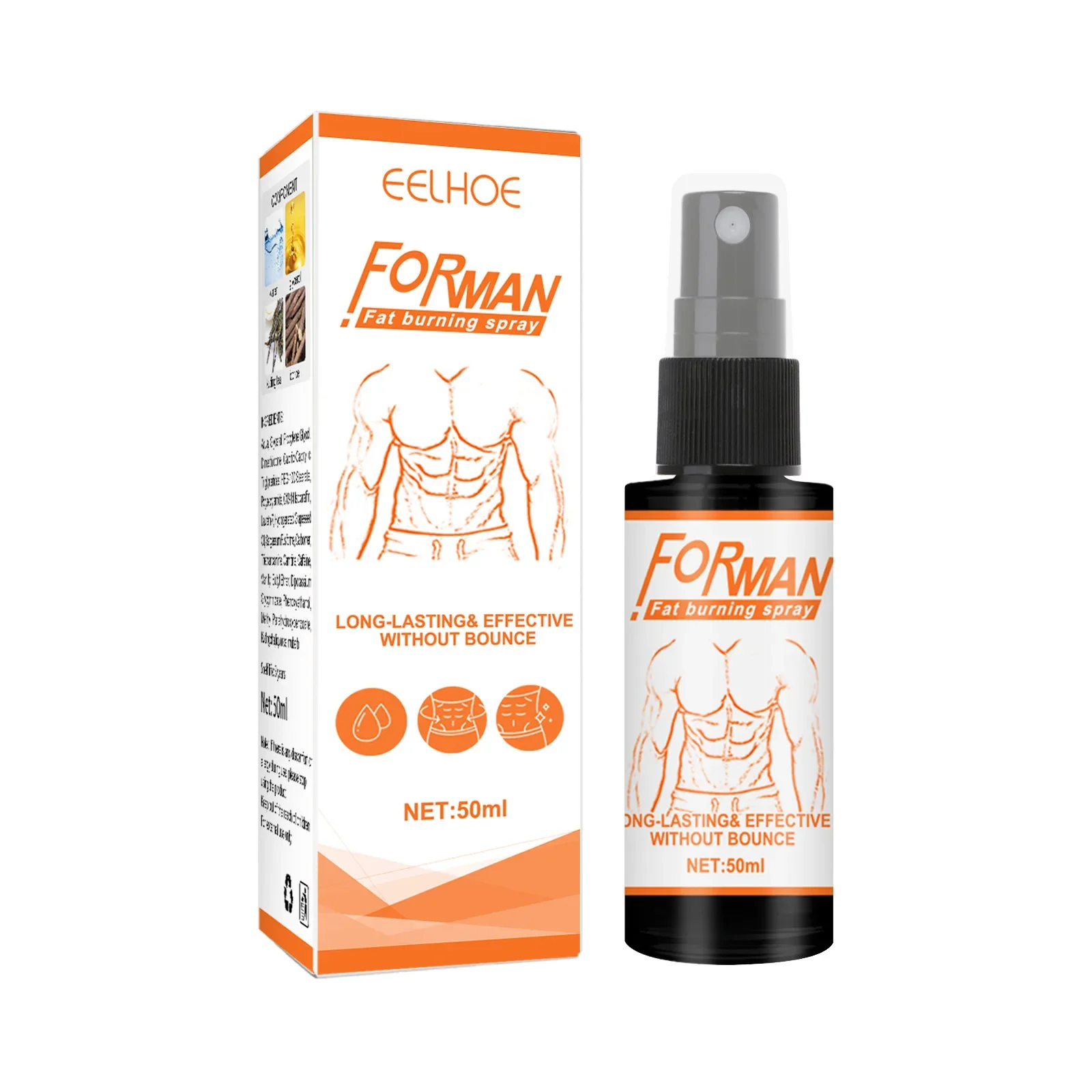 Men Fat Burning Spray Cellulite Removal Firming Weight Loss Tighten Abdominal Muscle Muscle Spray Slimming 50ml Похудение