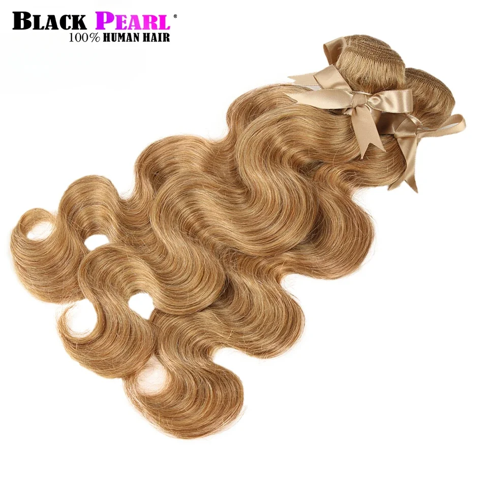 QVR Honey Blonde 27 Colored Hair Brazilian Body Wave Natural Remy Hair Bundles 8 To 26 Inches Sold By 1/3/4 Extension