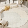 Modern Style Living Room Decoration Carpet Round Anti-slip Rugs for Bedroom Fluffy Soft Plush Rug Home Washable Lounge Floor Mat 1