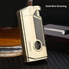 Honest Windproof Three Fire Direct Blue Flame Lighter Inflatable Gas Lighter with Cigar Tool High-end Business Men's Gift 6
