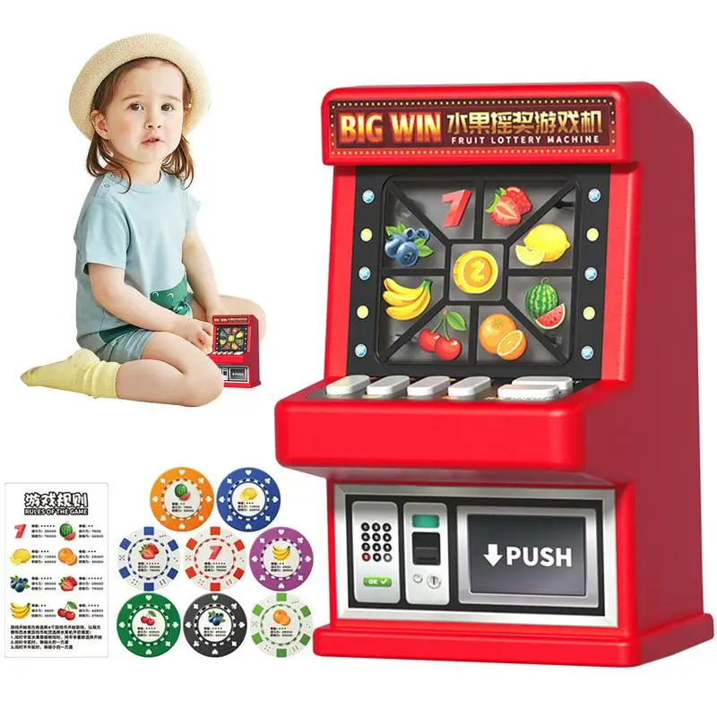 Portable Fruit Luck Play Game Creative Luck Play Machine Bank Practical Jokes Toy Party Festival Gift For School Home Offices 4