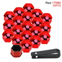 AUTCOAT Car Wheel Nut Protection Covers - Anti - Rust Hub Screw Caps (Red)