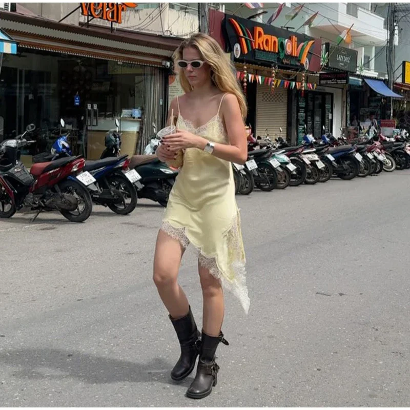 Sexy Lace Patchwork Blouses For Women, Sleeveless Square Neck, For Party Club, Vacation Chic Lady Shirts - Uniqwear