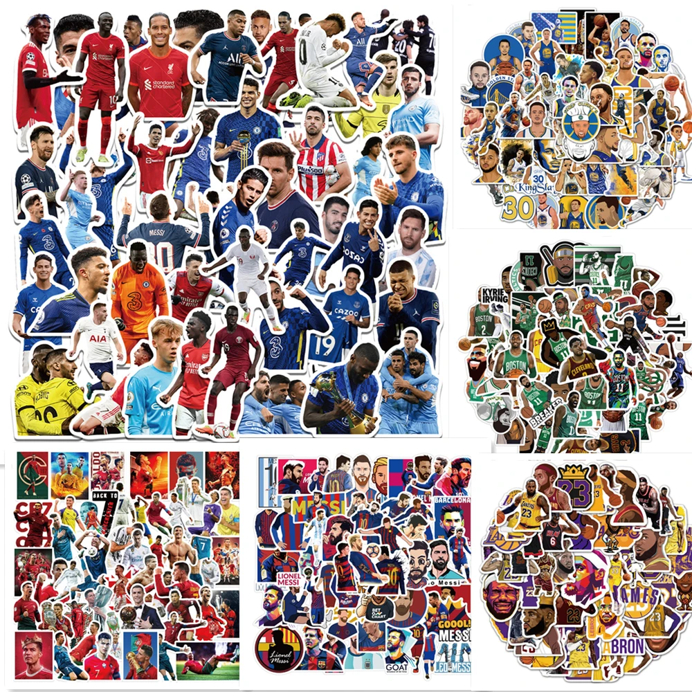 Sports Star Stickers 50Pcs/Set Basketball Football Star Collection Stickers DIY Laptop Phone Cases Luggage Skateboard Toys Gift