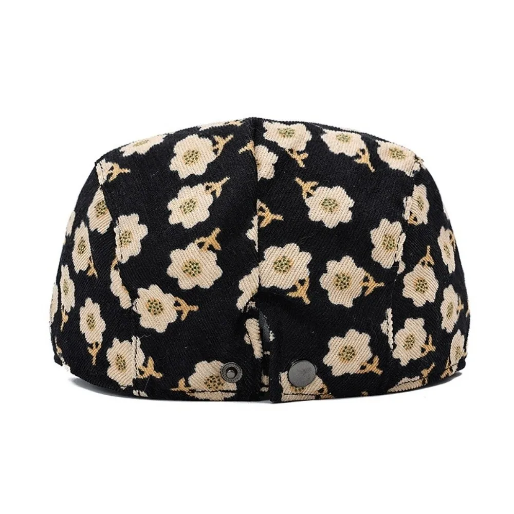 Mode Retro Floral Baskenmütze Hut Angeln Casual Outdoor Ivy Flache Kappe Einstellbar Herbst Winter Baseball Kappe Männer Frauen – Detail 5