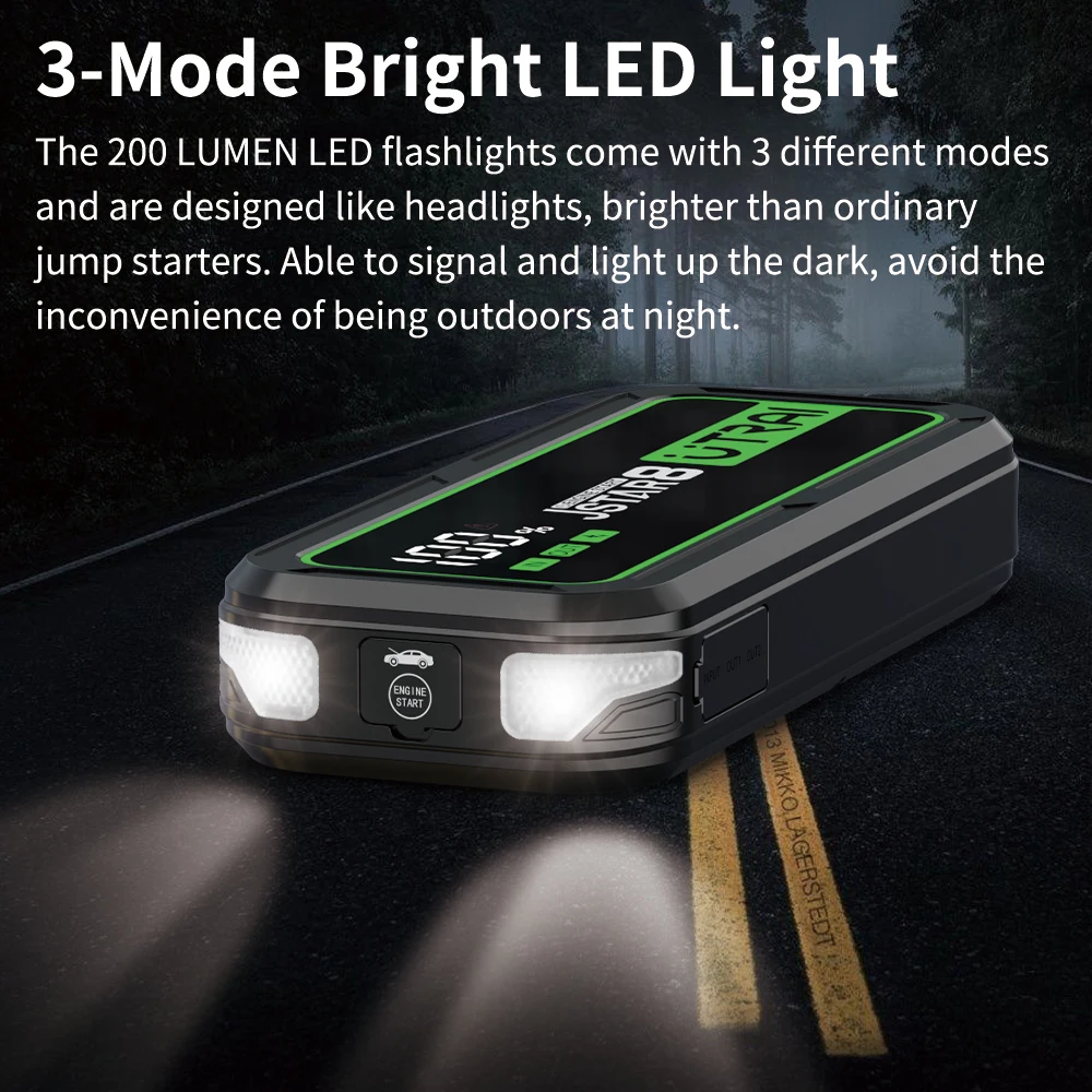 UTRAI 20000mAh Car Jump Starter Power Bank 3000A Car Booster Auto Emergency Starting Device Jump Start for Petrol Diesel - Image 6