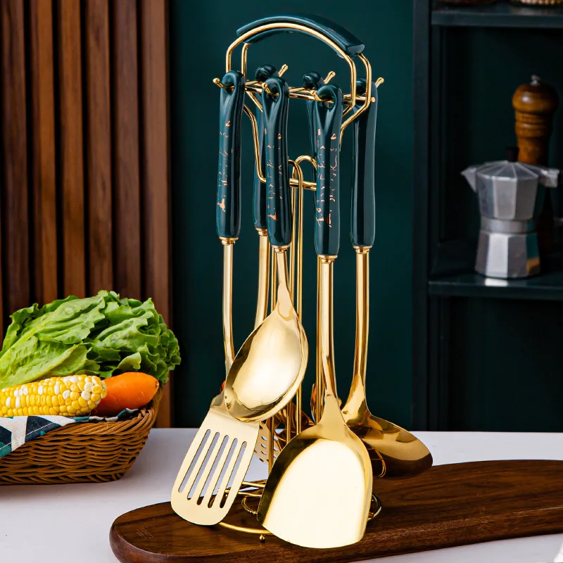 Juego de utensilios de cocina modernos de acero inoxidable, utensilios de  cocina, accesorios para el hogar, utensilios de cocina de conveniencia, 1  Juego - AliExpress