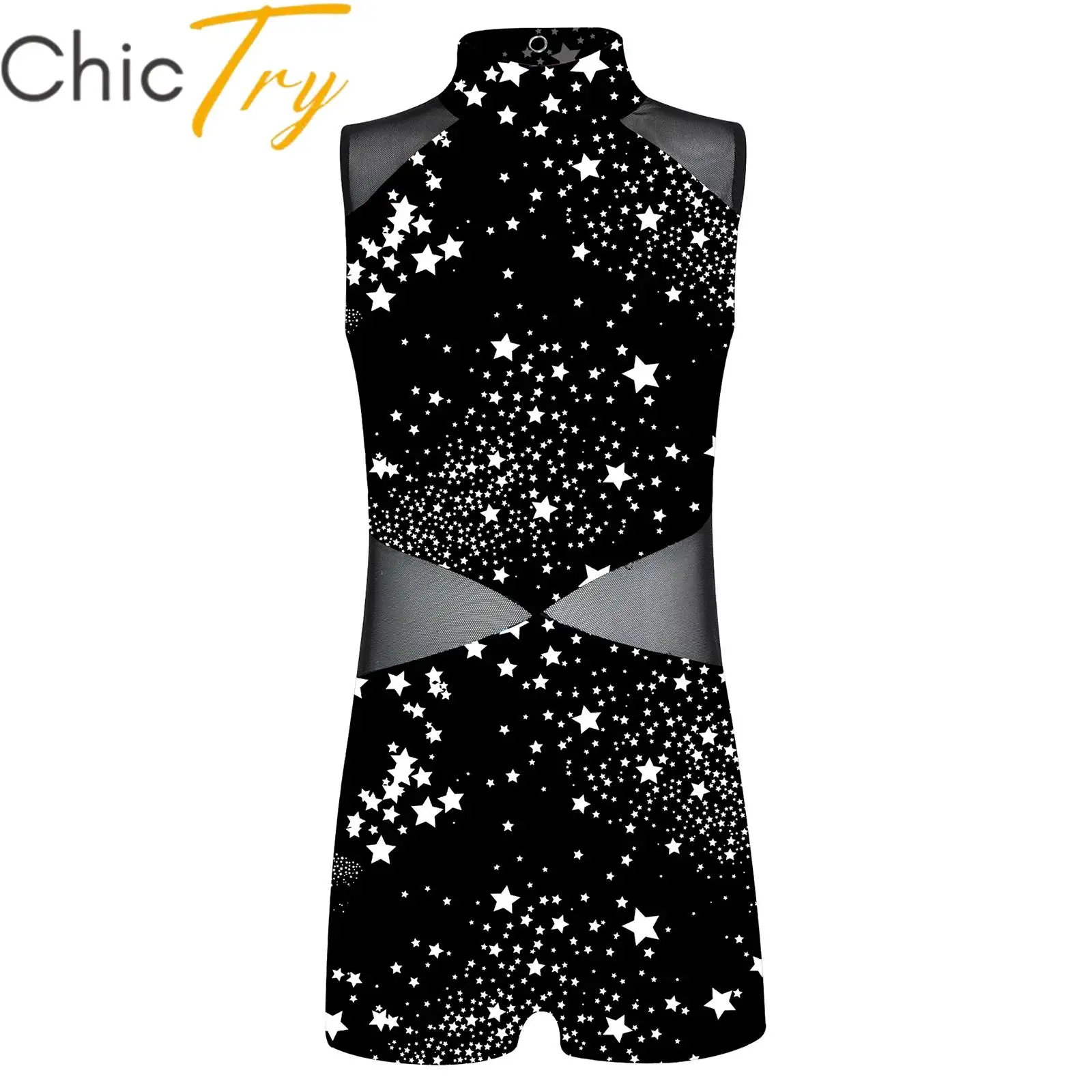 

Kids Girls Ballet Dance Gymnastics Leotard Sleeveless Mesh Bodysuit Stage Dance Costume Figure Ice Skating Yoga Sport Jumpsuit