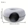 Wool Felt Cat Tunnel Nest – Modern Style Uncharged Donut Bed, Detachable & Washable All-Season Cat House, 1pc Cozy Cat Condo 5