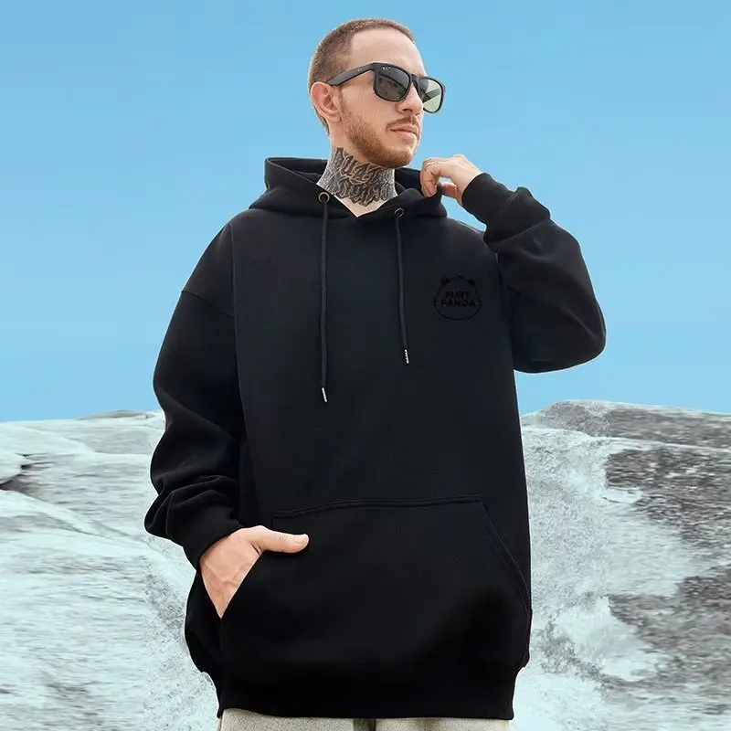 Hooded Sweater Men's Trendy Brand Large Size M-8XL Men's Autumn And Winter Style Plush And Thick Fat Hip-hop Pullover Jacket
