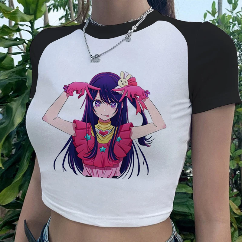 

Women Anime Idol New Female Tops Tee Oshi no Ko T shirt Fashion Casual Print Cartoon O-neck Ladies Graphic Y2K T-Shirt Clothes