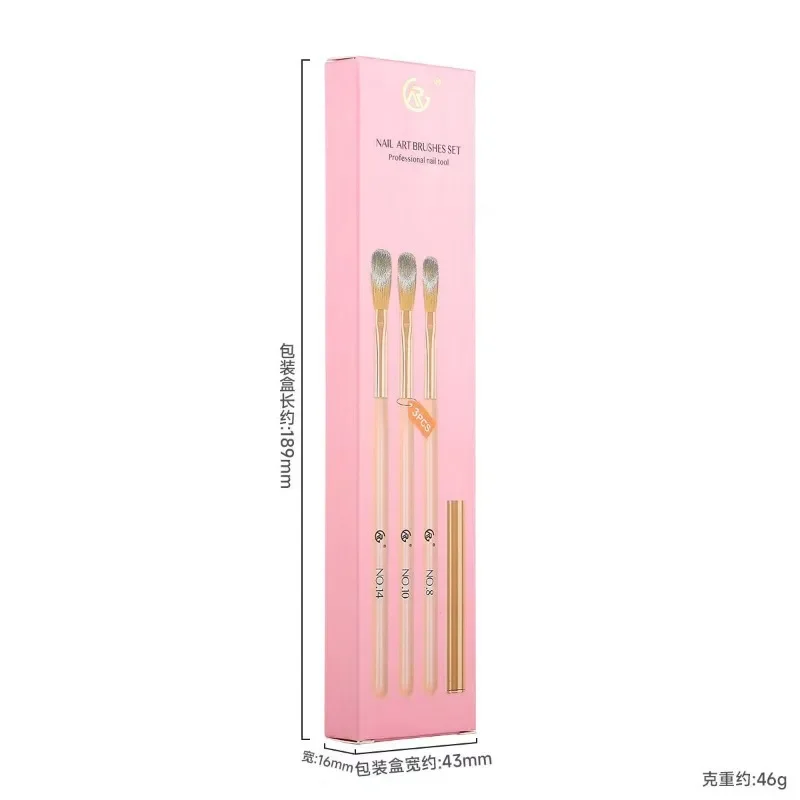 3PCS Acrylic Nail Brush Set - Size 8/10/14 Acrylic Nail Brushes for Acrylic Application Pink Handle Professional Drawing Powde 6