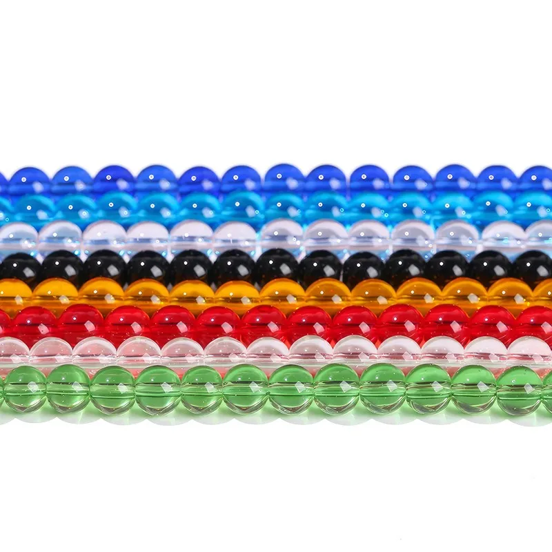 Natural Stone Beads Glass Crystal Round Loose Beads for Jewelry Making DIY Bracelet