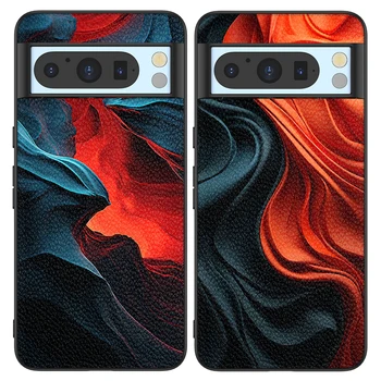 Back Cover Leather Case for Google Pixel 4 XL 4A 5 5A 5G 6 Pro 6A 7 Pro 7A 8 Pro 8A High Quality with Red Black Line Image Print
