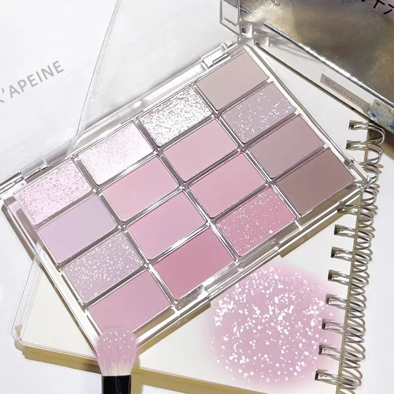 20-Color Korean eyeshadow palette matte pearlescent low saturation long lasting brown pink glitter eye shadow eye makeup palette eye shadow plate