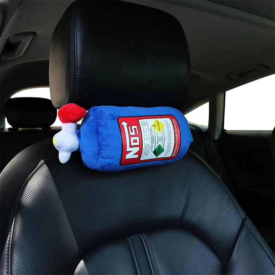 Creative NOS Nitrous Oxide Bottle New Plush Toys Pillow Stuffed Soft Turbo JDM Cushion Boy Gifts Car Decor Backrest Decoration 2