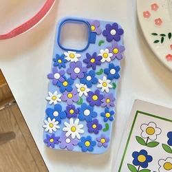 Korean Daisy Flower Soft Silicone Luxury Phone Case - Fashionable Cute Floral Back Cover - iPhone 12 Pro Max (1)