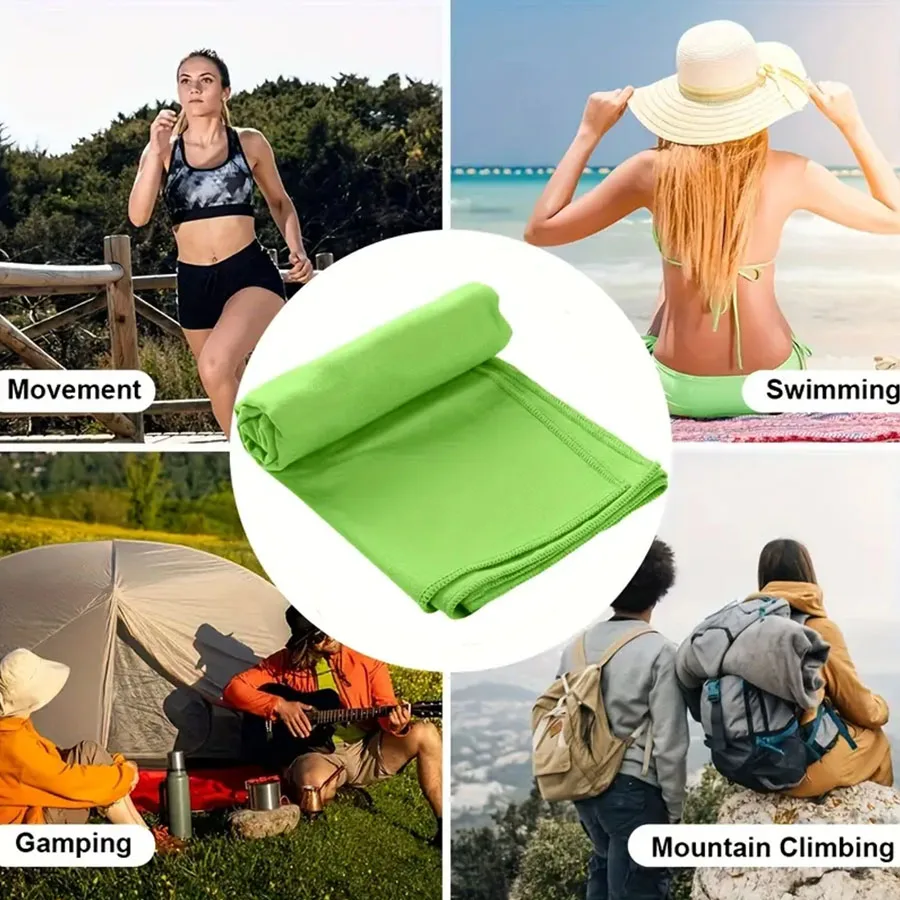 Serviette de plage surdimensionnée, serviette épaisse en microfibre à séchage rapide, anti-sable, ultra-absorbante et douce, pour hommes et femmes._voghion.com