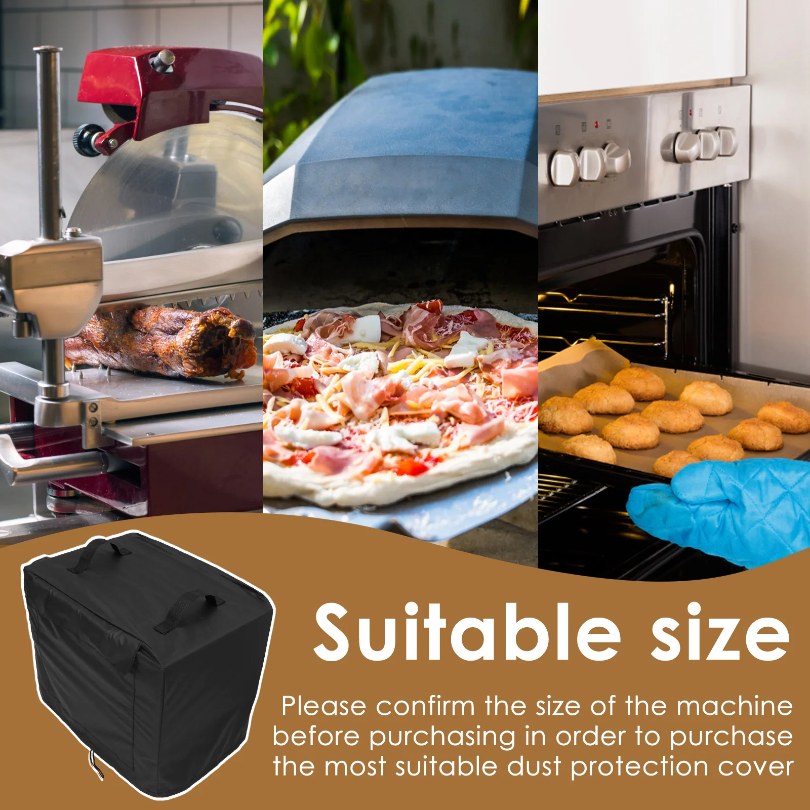 Kitchen Dust Cover Meat Slicer Cover 420D Oxford Cloth Pocket Waterproof Resistant Protective Cookware