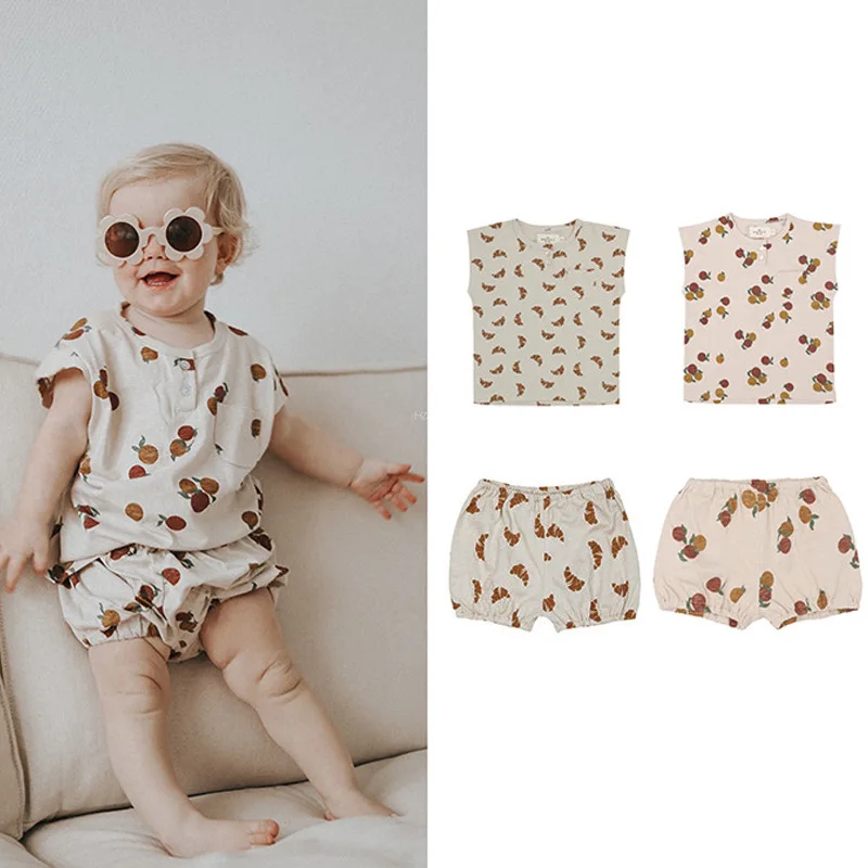 Ropa para niño pequeño, camisetas de Croissant de cortos, trajes de Acción de Gracias para niñas, chándal de algodón para bebé, camisetas bombachos - AliExpress