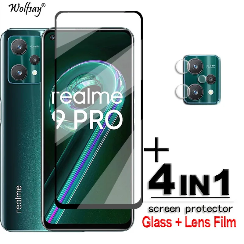 For Realme 9 Pro Glass Full Cover Screen Protector For Realme 9 Pro Tempered Glass For Realme 9 Pro 9i 8i C25S C21Y Lens Film для oppo realme q3 pro carnival glass для realme q3 pro carnival film hd screen protector for realme q3 pro carnival lens film