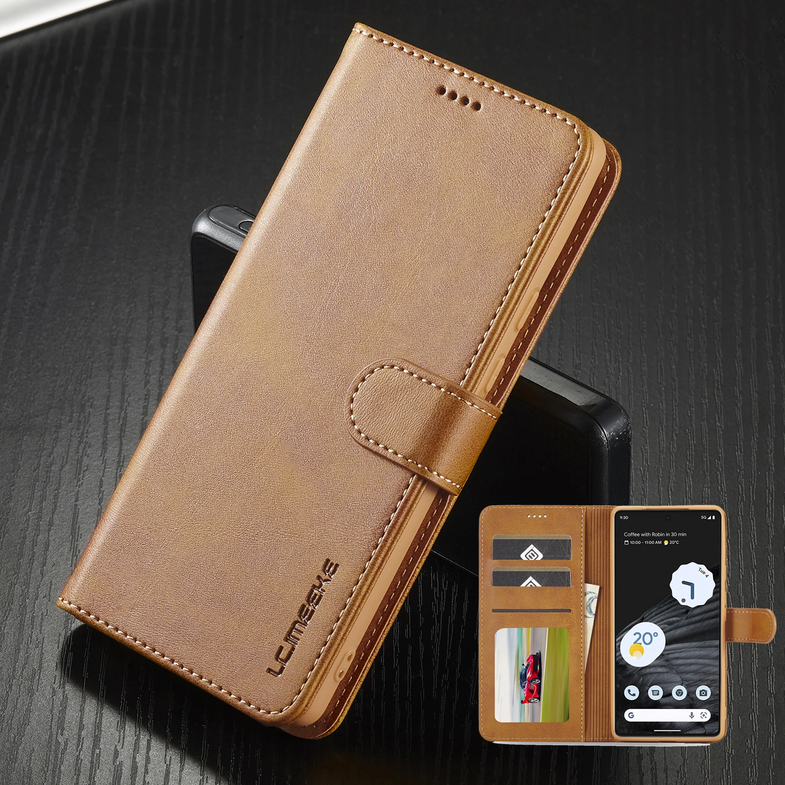 Business Leather Wallet Case For Google Pixel 7 6 Pro Pixel6 Cards Solt