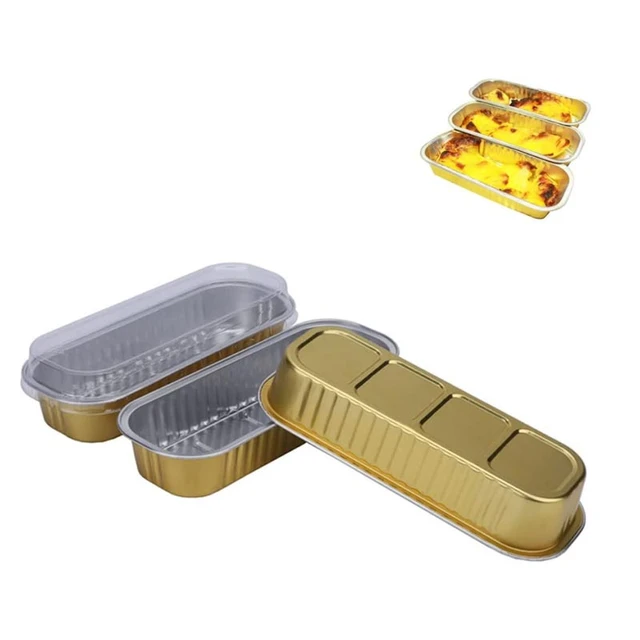 Aluminium Disposable Foil Food Container with Lids (Pack of 50) Reusable  Takeaway Containers, Great for Baking Roasting Cooking Food Storage, 14 x  12