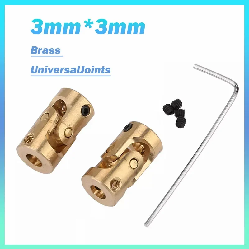Brass Motor Shaft Gimbal Connector RC Boat Car Metal Universal Joint Coupling Cardan Joint 10pcs shaft coupler shaft connector rigid shaft coupler